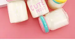 韩国杯子广口玻璃杯便携女生可爱矮胖随手杯透明耐热便携迷你水杯-淘宝网