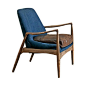 北欧 休闲椅子 实木 单人 布艺椅 真皮咖啡椅  米粒饰家-家 具