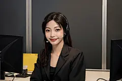 业务员女性客服人物肖像摄影图