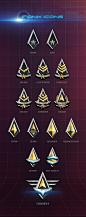 Rank Icons : This is a set of rank icons I did for an undisclosed Unity game.