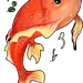 手绘插画锦鲤