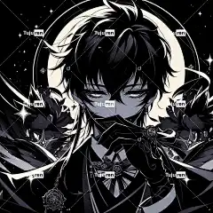 Ai产生的 男人 贵族 背景 动画片 特点 漫画 黑色的