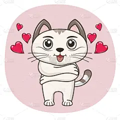 卡通,贺卡,可爱的,猫,贴纸,儿童,插画,海报,图案t恤,凯蒂猫