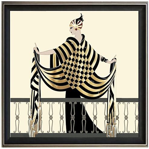 artdeco新装饰主义欧式人像装饰画样板房软装客厅卧室书房包邮淘宝