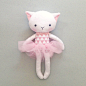 Cat rag doll - Plush cat - Handmade cat doll - Stuffed toy - plush doll - Cloth Doll - Fabric Cat Doll -  Stuffed doll - with a tutu.
