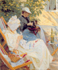 1891-Marie and Her Mother in the Garden