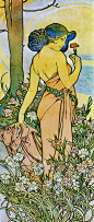 穆夏人物插画