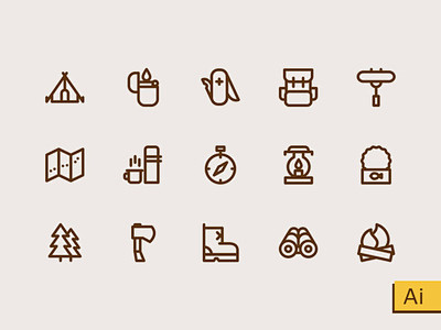 Camping Icons Freebi...