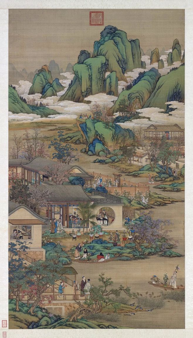 古画里的中国人是怎么活的？_农历 : 这幅清代唐岱、丁观鹏等人合作的《十二月令图轴》，就描绘了那会儿——中民生活的场景，大概相当于现在的中产 ...