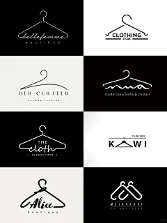 浅谈一下服装品牌logo！衣架元素标志设计-花瓣网