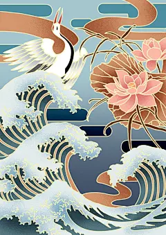 日式有趣浮世绘风格插画手机壁纸专辑