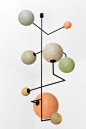 LAMPADA 061 : LAMPADA 061DIMORESTUDIO, PROGETTO NON FINITO2009Ceiling lamp, structure in matte black painted metal and handmade spheres in coloured fiberglass.w.192 x d.190 x h.100 cmw.115 x d.120 x h.227 cm