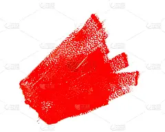 油漆刷的红色笔触被隔离