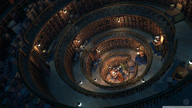the_library-wallpaper-2560x1440-花瓣网