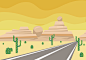 沙漠中的公路背景矢量图高清素材 公路 夏天 广告背景 抽象 插画 橙色 沙漠 海报背景 炎热 素材 矢量图 背景 设计图片 免费下载