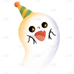 手绘-万圣节氛围贴纸-幽灵