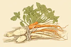 人参医学植物插画