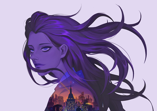 紫 夜景