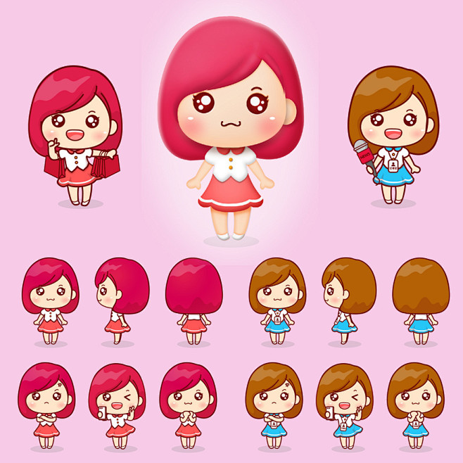 甜甜女生系列卡通图02jpg