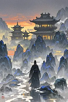 月夜啸声ai试验-古风男