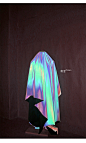 「雨送 黄昏」反光警示闪光镭射材料设计师面料 创意外套服装布料-淘宝网