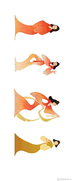 风格尝试，仕女像来源于一些唐代文物 ​​​​