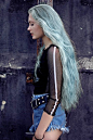 Long blue mint hair!