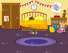 儿童,卧室,室内,书,泰迪熊,房屋,紫色,长颈鹿,柜子