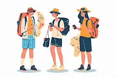 扁平风旅游高清简约插画