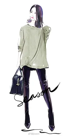 #jjseason插画# #season街拍插画# ----- 跟你的偶像学搭配， @宋茜 青春酷帅街头风。| #插画狂想# @微博设计美学 ​​​​