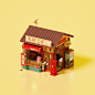 3D小房子 三维立体 像素插画