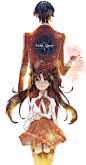 1boy 1girl age_difference back-to-back blue_eyes brown_hair child cup fate/zero fate_(series) father_and_daughter formal hair_ribbon kkyingdd long_hair ribbon suit thighhighs tohsaka_rin tohsaka_tokiomi twintails wine wine_glass young
