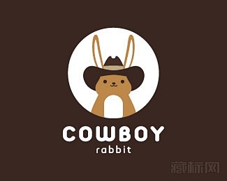 cowboy rabbit卡通兔子log...