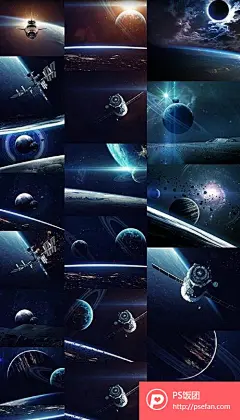 科幻航空航天宇宙星球航天器卫星壁纸高清背景图片素材  - PS饭团网psefan.com