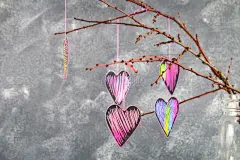 符号,悬挂的,枝,动物心脏,黑色,混凝土,爱,粉色,树,爱