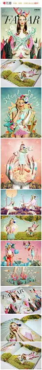 插画家BECHA和多位设计师合作为塞尔维亚的时尚杂志FAAR做的杂志设计。SILENT SPRING的主题，利用拼贴画与时尚摄影结合