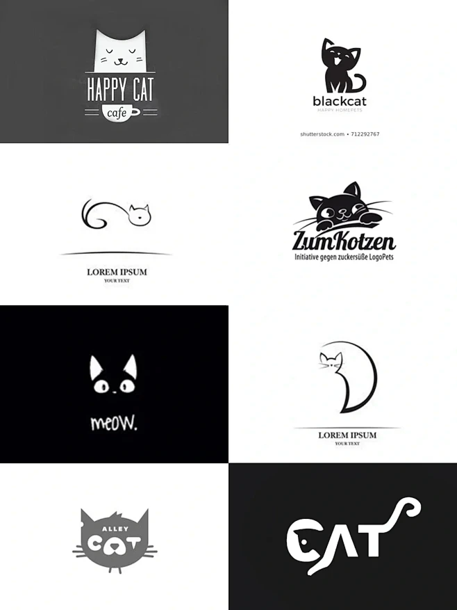 logo设计｜动物猫猫可爱美业店网红店奶...