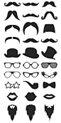 Free Vector Hipster Stock Mustache Beard  RayBan Glasses - Free Vector Site | Download Free Vector Art, Graphics