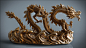 Chinese Dragon Sculpture, Fidel Hau : Chinese Dragon Sculpted in Zbrush and redered in Keyshot.

I used a Metal material with a curvature type texture applied in the color section of the shader. The light comes from a custom HDRI.