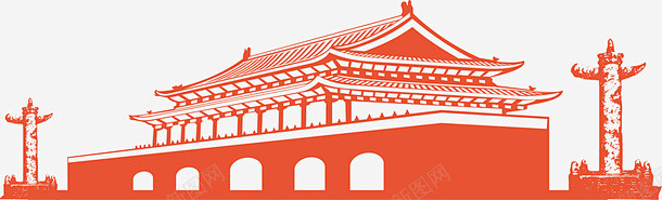 天安门手绘画画矢量图 免费下载 页面网页 平面电商 创意素材