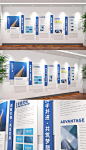 蓝色简约企业文化墙企业发展历程文化墙设计 (57)