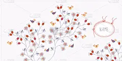 贺卡背景与鲜花