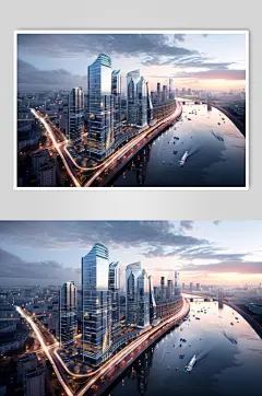 AI数字艺术房地产城市航拍摄影图-众图网