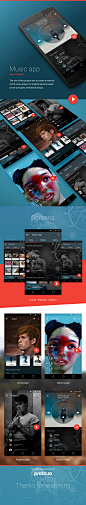 Music App | Material Design : The aim of this project was to create a minimal UI/UX music player for Android phones based on the principles of Material Design.All screens are designed in Sketch.App-reciate and share if you like this project!