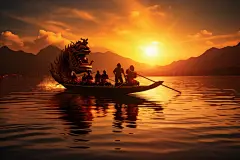 民间习俗端午节龙舟竞赛摄影照片