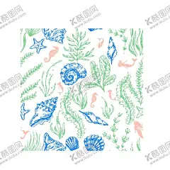 大牌 【酷图网】丝巾,方巾,海洋,海螺,贝壳,