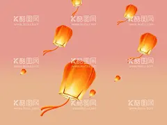 手绘孔明灯  - 源文件下载【酷图网】手绘孔明灯,插画孔明灯,宫灯,热气球,古典灯