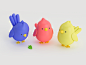 BIRDS COLORS玩具有趣的设计字符c4d鸟3d