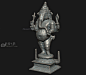 站立的印度教甘尼萨雕塑，大象神，石膏像雕像青铜像 - 雕塑3d模型 3dsnail模型网