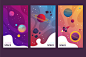 手绘卡通星球太空海报插画矢量图素材